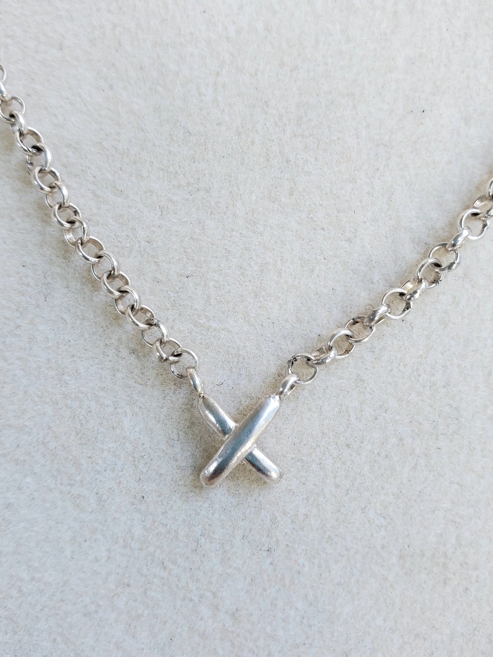 Sterling Silver Crossbar Necklace - 5.90 g